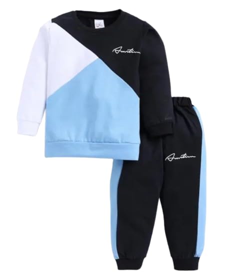 IcePie Kids Cotton Casual Cute & Elegant Clothing Set- Full Sleeve T-Shirt And Trousers For Infants/Childs/Baby Boys (in Multicolor, Pack of 1)