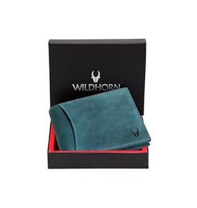 WildHorn RFID Protected Leather Wallets for Men I 9 Card Slots I 2 Currency & 2 Secret Compartments I 1 Zipper & 3 Id Card Slots, Blue