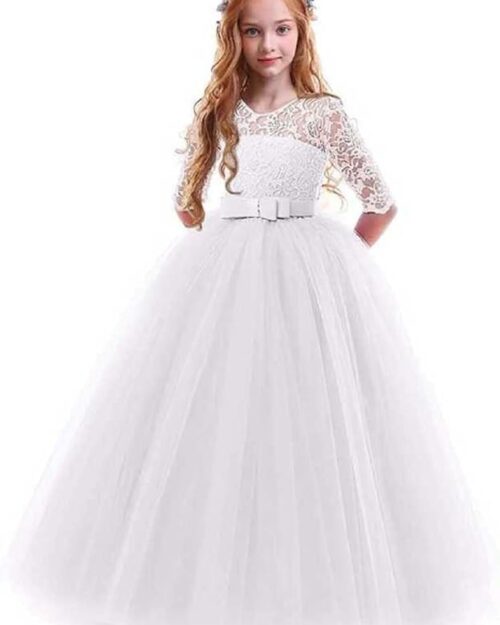 Naaz Mannat Fashion Baby- Girl's Kid's Birthday Frock&Dress&Gown Princess Frock&Gown Color White_R_J_325 Kidswear