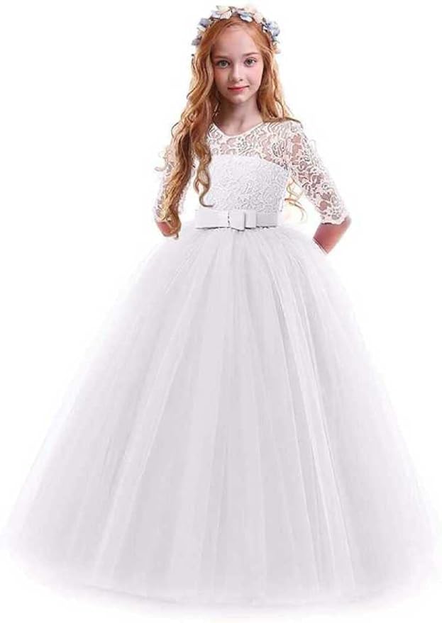 Naaz Mannat Fashion Baby- Girl's Kid's Birthday Frock&Dress&Gown Princess Frock&Gown Color White_R_J_325 Kidswear