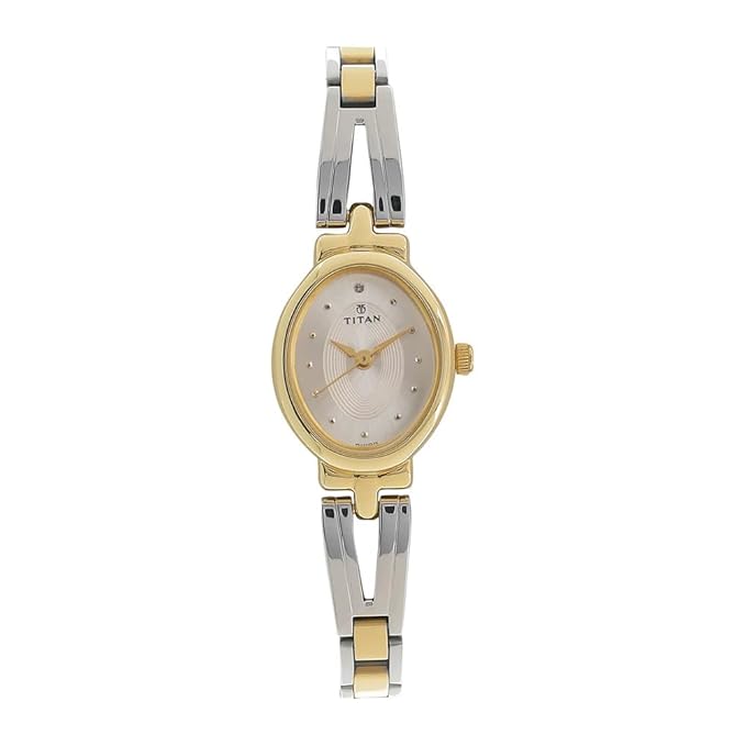 Titan Quartz Analog Silver Dial Stainless Steel Strap Watch for Women-NM2594BM01
