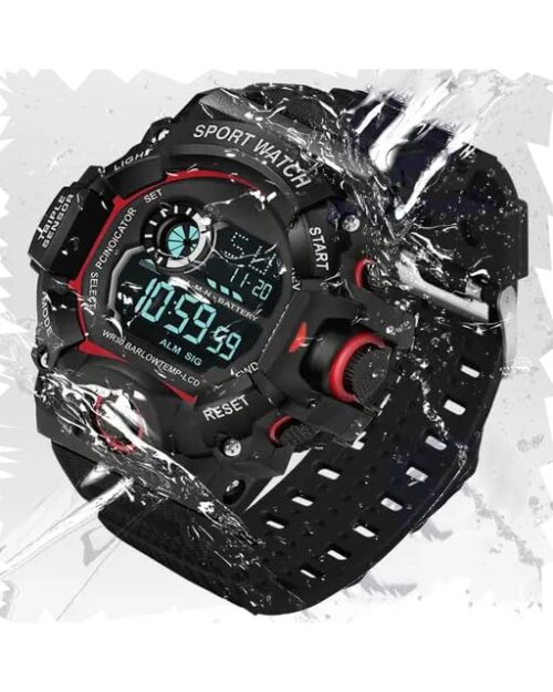 Acnos Red Trending New Fresh Arrival Elegant Looks Black Watch for Boys Unisex Sports Watches