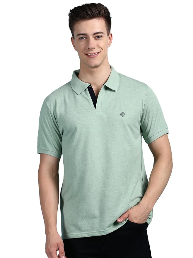 Lux Cozi Men's Regular Fit Polo Neck Half Sleeve Solid Casual T-Shirt | Polo T-Shirt for Men