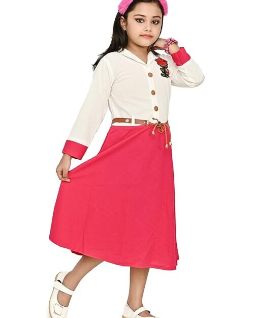 Fashion Kidswear Cotton Top and Jeans for Girls | (Rose_Deep Pink_10-11 Years)