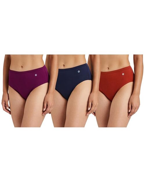 Van Heusen Women's Cotton Solid And Slub Hipster Briefs - Pack Of 3
