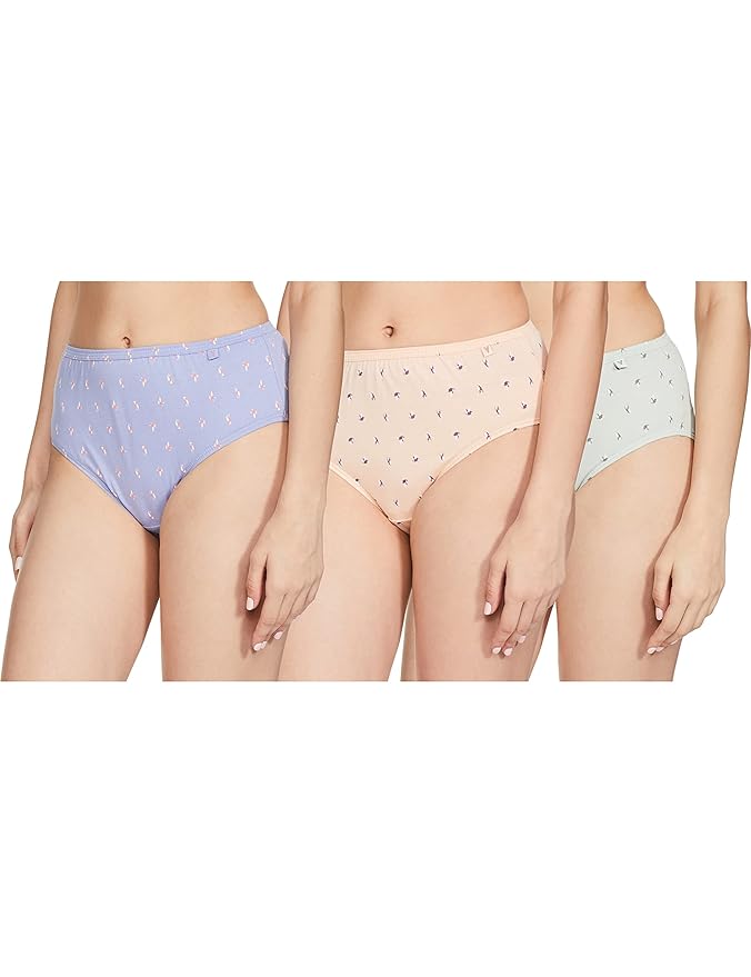Van Heusen Women Anti Bacterial Hipster Panty - 100% Super Combed Cotton - Pack of 3 - No Marks Waistband, Moisture Wicking, Full Coverage