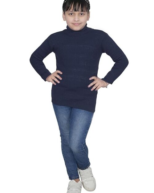 Girls Solid Super Warm Wool High Neck/Skivvy Sweater for Winter (Pack of 2)