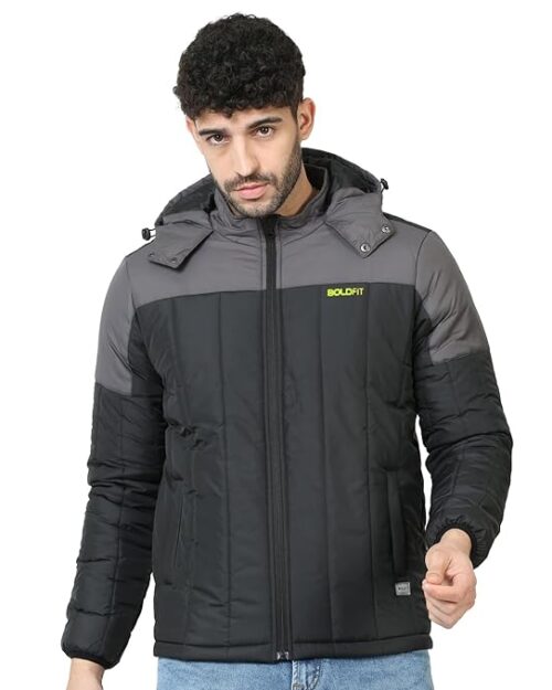 Boldfit Jacket For Men Winter Wear Puffer Jacket For Men Monsoon Winter Wear for men Men Hooded Winter Jackets For Men Padded Bomber Jacket For Men Full Sleeve Mens Jacket Winter Mens jacket Man
