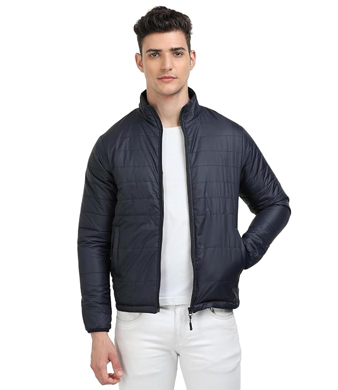cott International Winter Jacket for Men Bomber Jacket Mens Nylon Quilted standard length Puffer Jacket Full Sleeve Mens Jacket Monsoon Jackets for Men