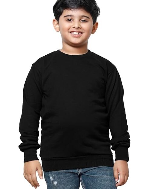 Boys Solid Fleece Warm Full Sleeve Sweatshirt for Winters (Pack of 1)