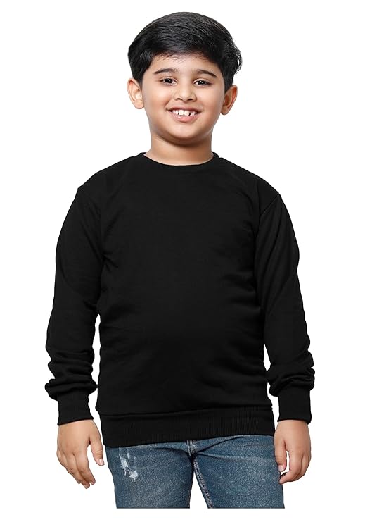 Boys Solid Fleece Warm Full Sleeve Sweatshirt for Winters (Pack of 1)