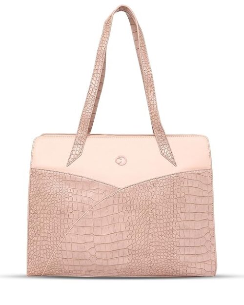 Caprese CABO CROCO BLUSH FAUX LEATHER LARGE LAPTOP SATCHEL HANDBAG