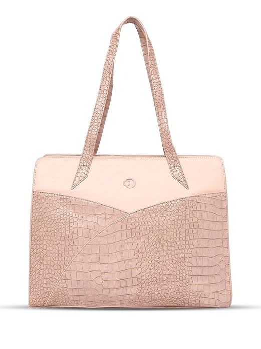 Caprese CABO CROCO BLUSH FAUX LEATHER LARGE LAPTOP SATCHEL HANDBAG