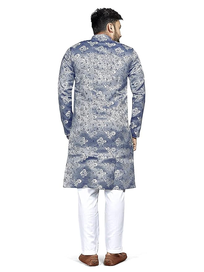 Amzira Indo Western Blue Sherwani Set For Men - Image 4