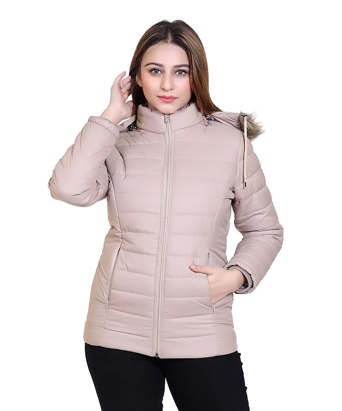 Brazo Latest Full Sleeve Puffer Winter Jacket For Women and Winter Jacket for Girl. Sweater Jacket/Fur Jacket/Water Resistant Jacket for Woman with Hood for keep you warm