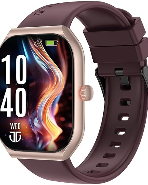 Titan Smart 3 Premium Smart Watch|1.96" Super AMOLED Display with 410x502 Pixel Resolution|SingleSync BT Calling|NitroFast Charging|110+ Sports Modes|200+ Watchfaces|Upto 7 Days Battery (Wine Red)