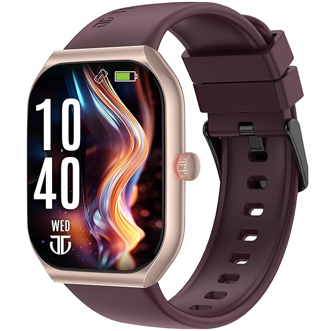 Titan Smart 3 Premium Smart Watch|1.96" Super AMOLED Display with 410x502 Pixel Resolution|SingleSync BT Calling|NitroFast Charging|110+ Sports Modes|200+ Watchfaces|Upto 7 Days Battery (Wine Red)