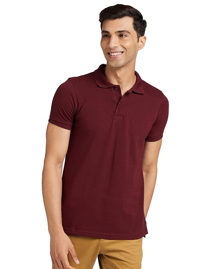 Symbol Men's Solid Cotton Rich Polo T Shirt | Collar Tshirts | Half Sleeves | Plain-Regular Fit