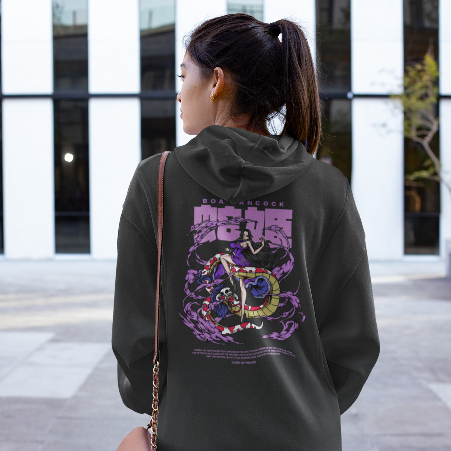 Women Boa Hancock graphic back printed oversized Hoodie - Image 2