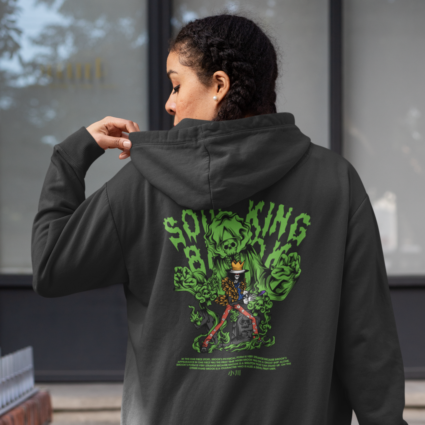 Women Brock one piece graphic back printed oversized Hoodie - Image 2