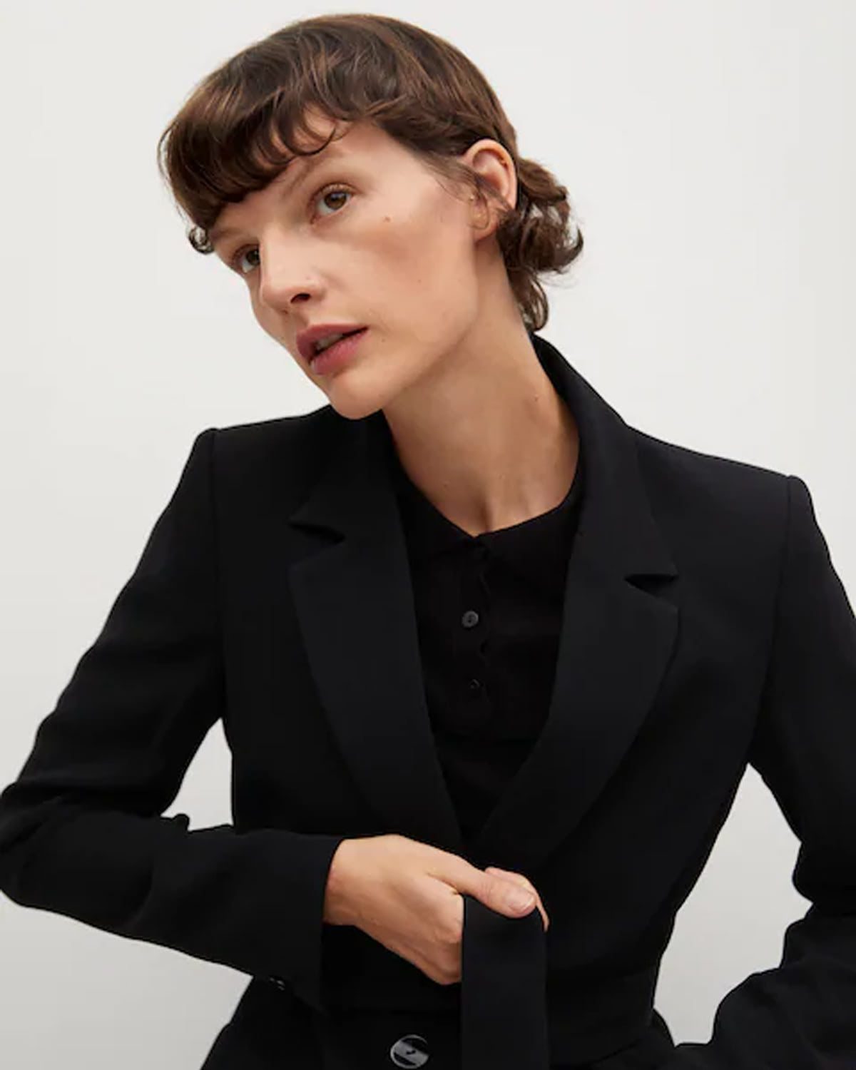 Belt structured blazer