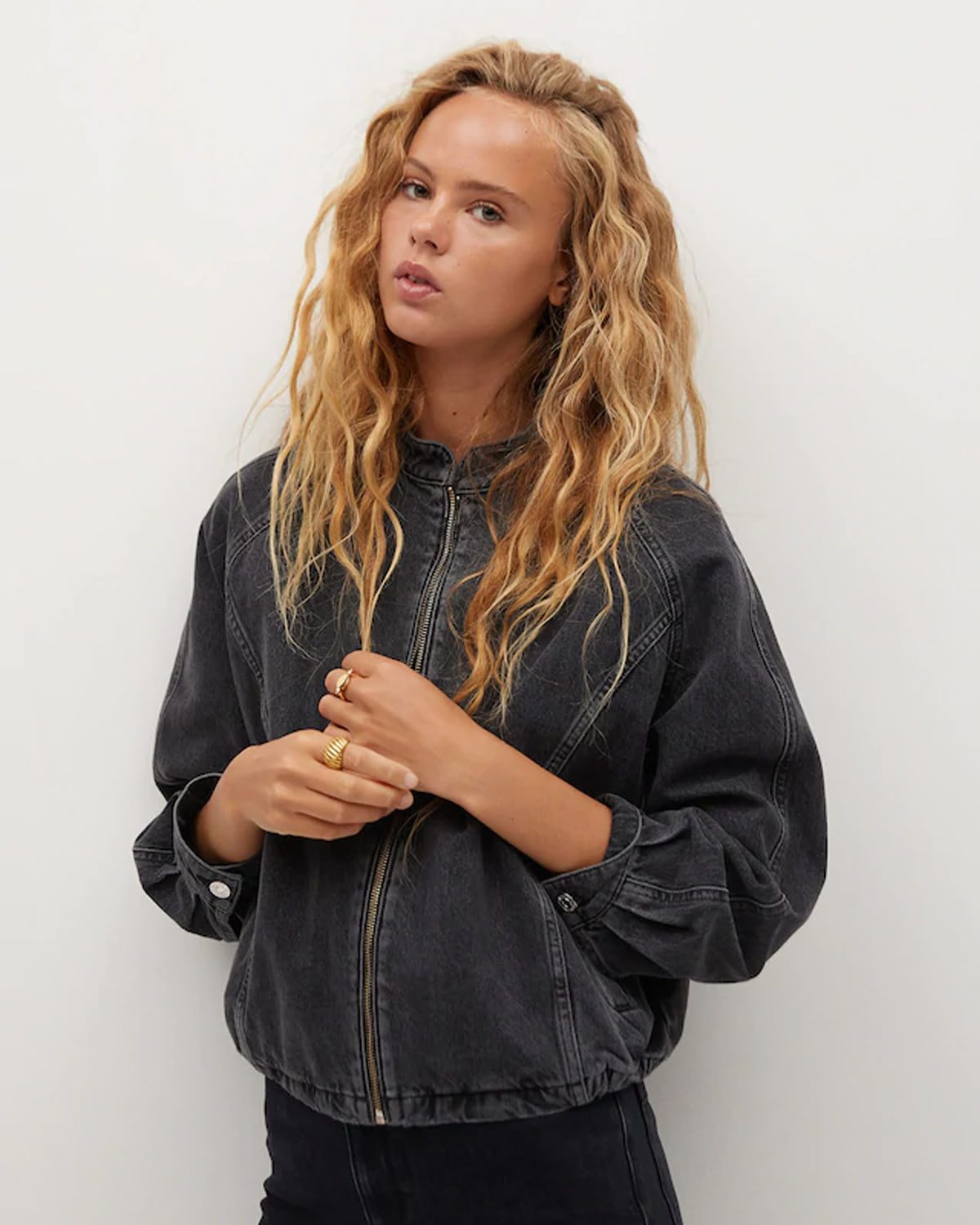 Denim bomber jacket