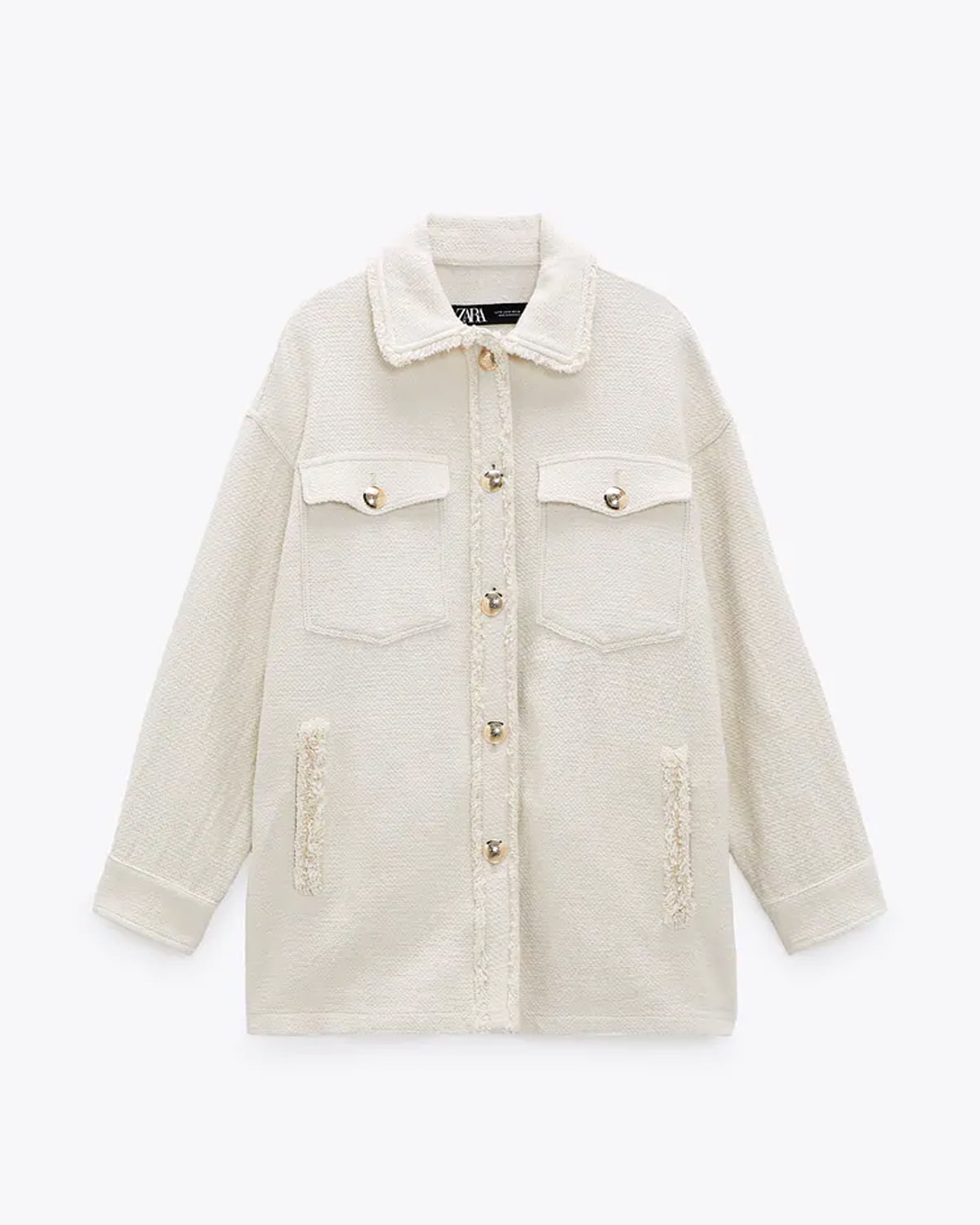 Textured Button-up Overshirt